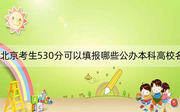 北京考生530分可以填报哪些公办本科高校名单？（附带近三年530分大学录取名单）