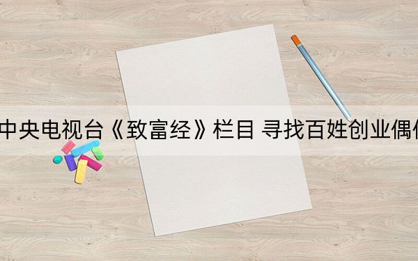 中央电视台《致富经》栏目 寻找百姓创业偶像