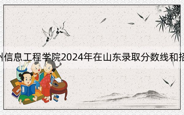 泉州信息工程学院2024年在山东录取分数线和招生计划