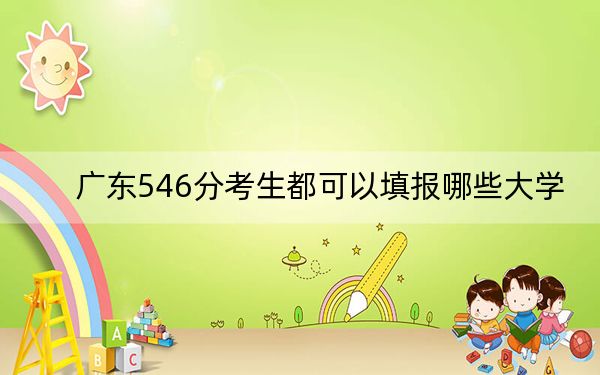 广东546分考生都可以填报哪些大学？ 2024年录取最低分546的大学