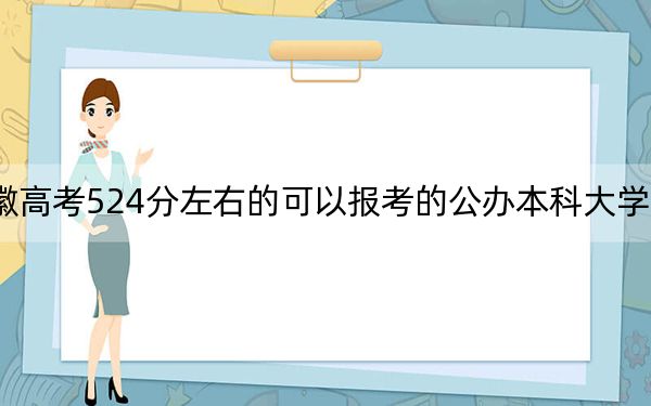 安徽高考524分左右的可以报考的公办本科大学名单！
