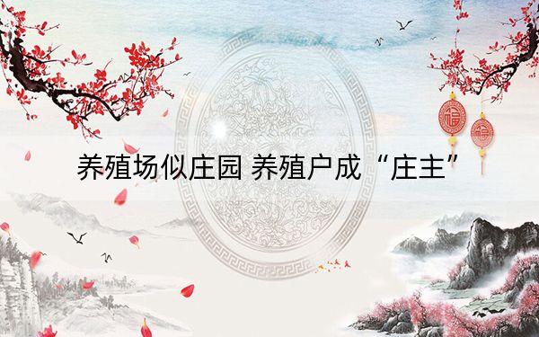 养殖场似庄园 养殖户成“庄主”