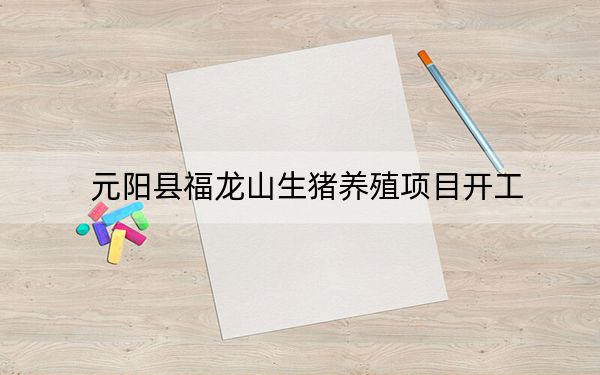 元阳县福龙山生猪养殖项目开工