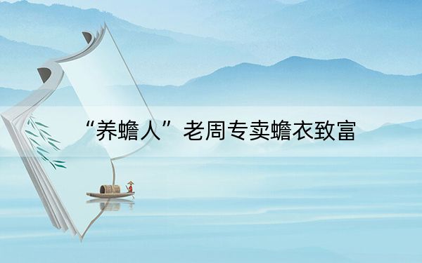 “养蟾人”老周专卖蟾衣致富