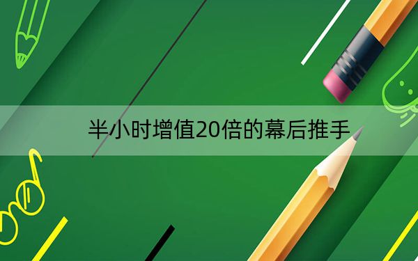 半小时增值20倍的幕后推手