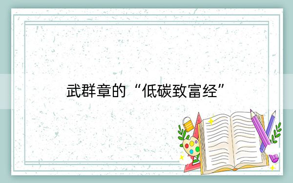 武群章的“低碳致富经”