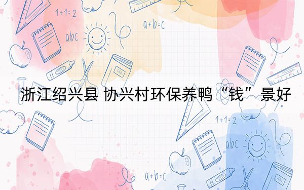 浙江绍兴县 协兴村环保养鸭“钱”景好