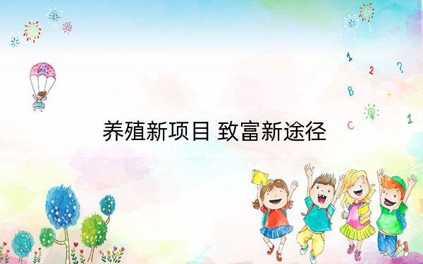 养殖新项目 致富新途径