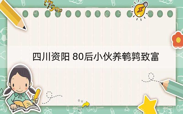 四川资阳 80后小伙养鹌鹑致富