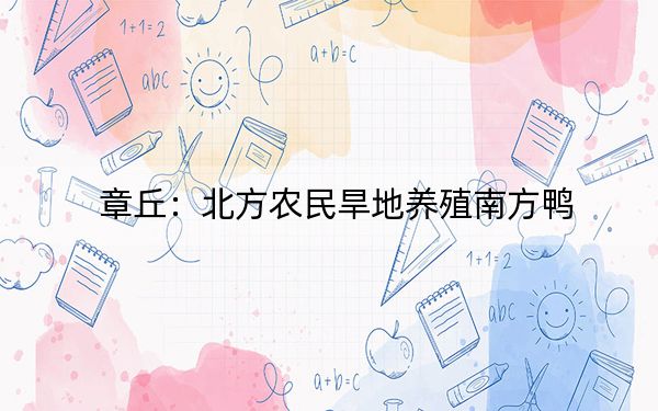 章丘：北方农民旱地养殖南方鸭