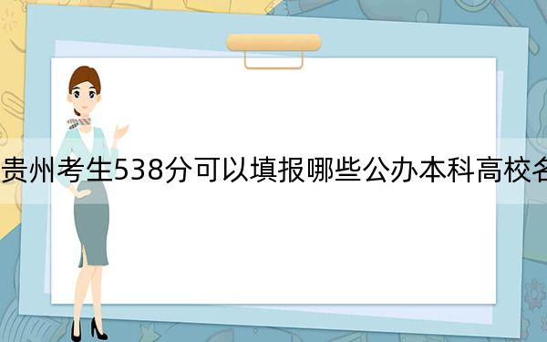 贵州考生538分可以填报哪些公办本科高校名单？ 2024年一共17所大学录取