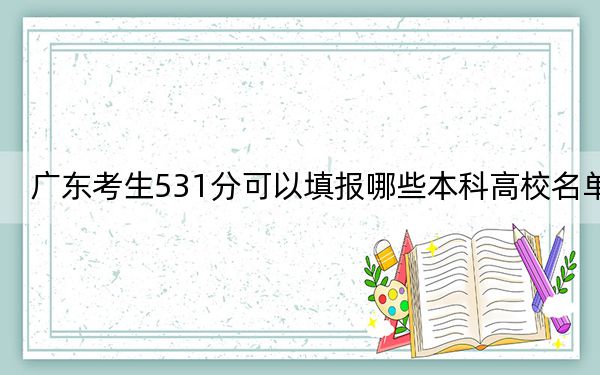 广东考生531分可以填报哪些本科高校名单？（附带2022-2024年531左右高校名单）
