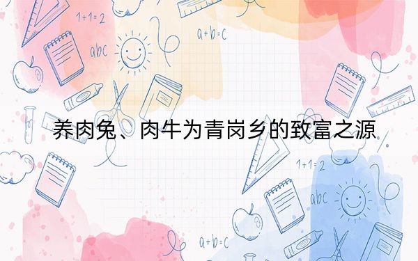 养肉兔、肉牛为青岗乡的致富之源