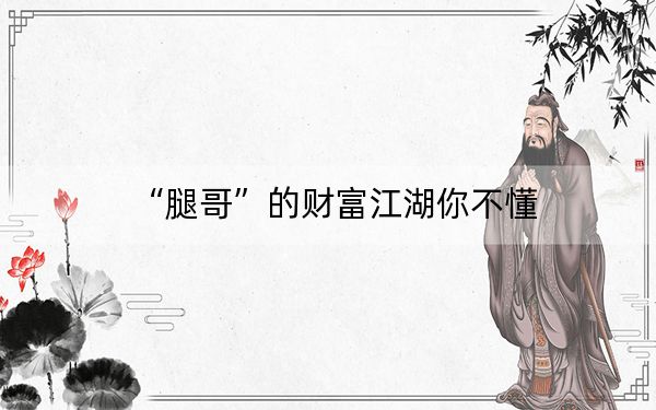 “腿哥”的财富江湖你不懂