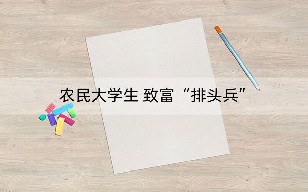 农民大学生 致富“排头兵”