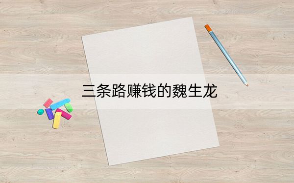 三条路赚钱的魏生龙