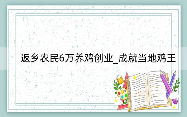 返乡农民6万养鸡创业_成就当地鸡王