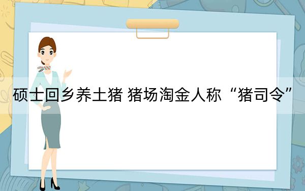 硕士回乡养土猪 猪场淘金人称“猪司令”