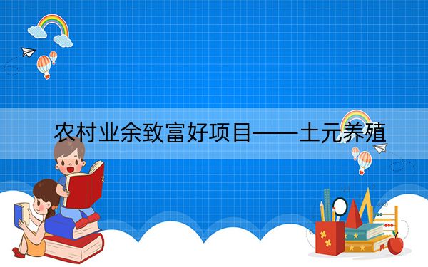 农村业余致富好项目——土元养殖