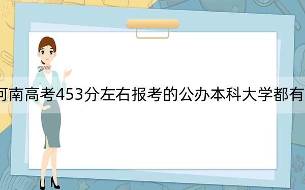 河南高考453分左右报考的公办本科大学都有哪些？ 2024年高考有11所最低分在453左右的大学