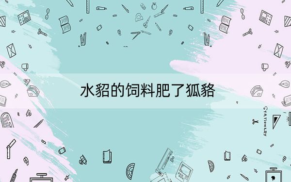 水貂的饲料肥了狐貉