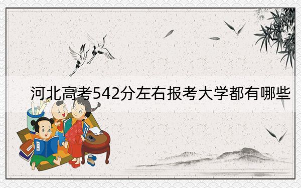河北高考542分左右报考大学都有哪些？ 2024年录取最低分542的大学